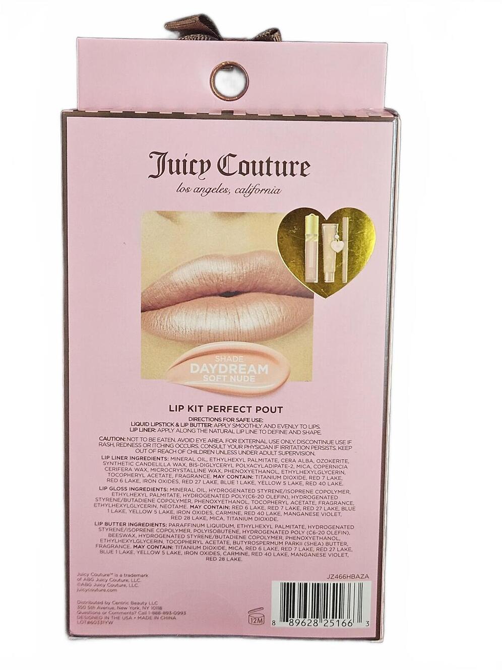 Juicy Couture Perfect Pout Lip Kit Daydream Nude 3 piece set NIB - Picture 5 of 6